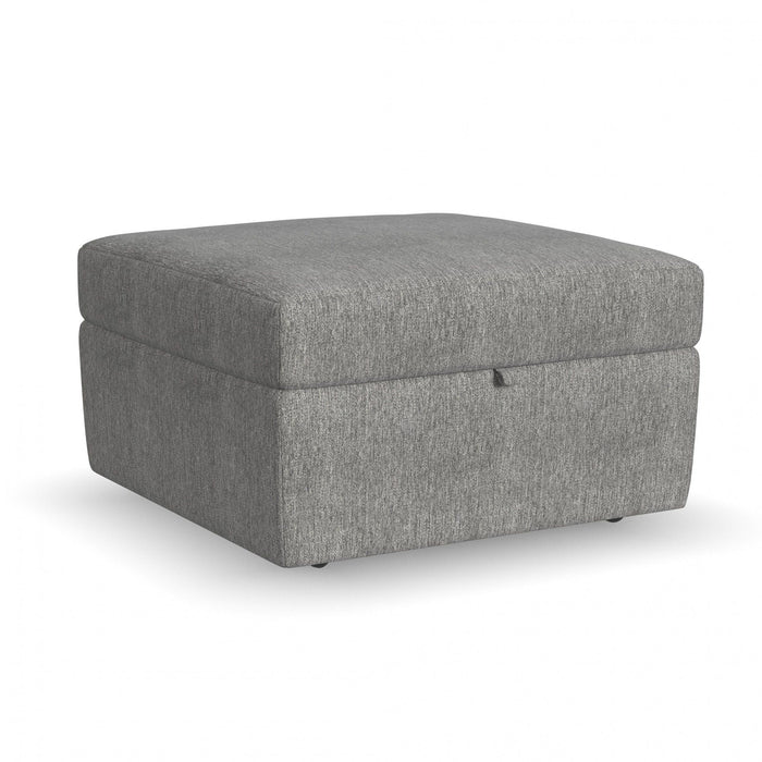 Flex - Square Storage Ottoman - Pearl Silver