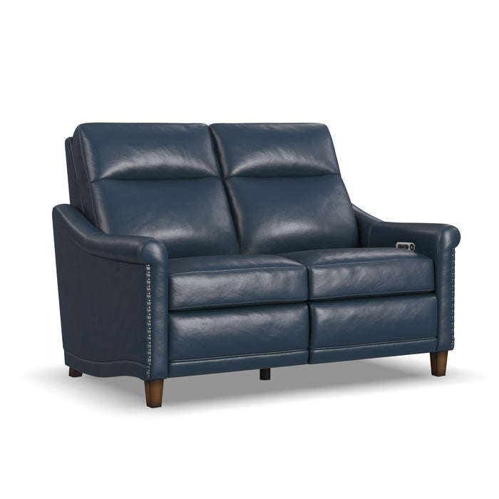 Elizabeth - Power Reclining Loveseat with Power Headrests - Blue