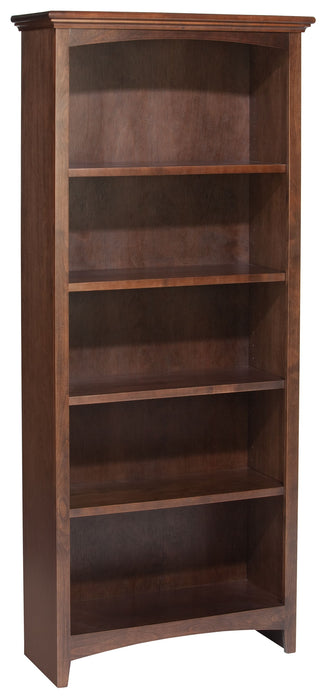 McKenzie - Alder Bookcase - Caffè - Wood - 26.5"W - 60"H