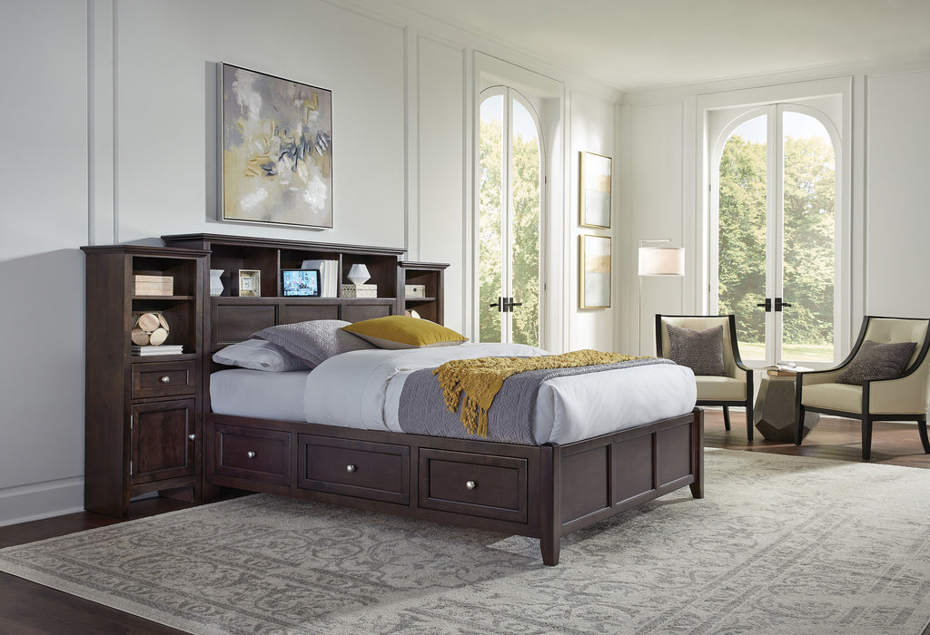 McKenzie - Bookcase Storage Bed - Caffè - Queen