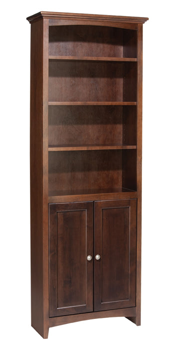 McKenzie - Alder Bookcase With Doors - Caffè - 26.5"W - 72"H