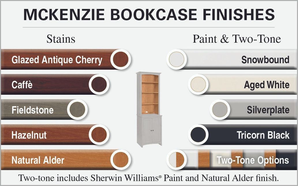McKenzie - Alder Bookcase With Doors - Glazed Antique Cherry - 26.5"W - 72"H