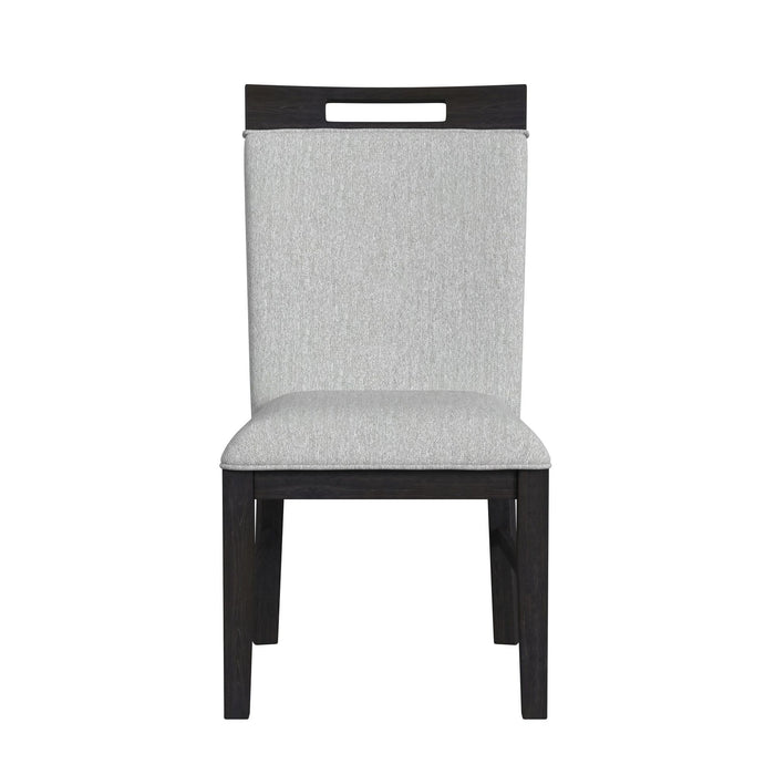 Transcend - Dining Side Chair With Fabric (Set of 2) - Charcoal And Light Gray