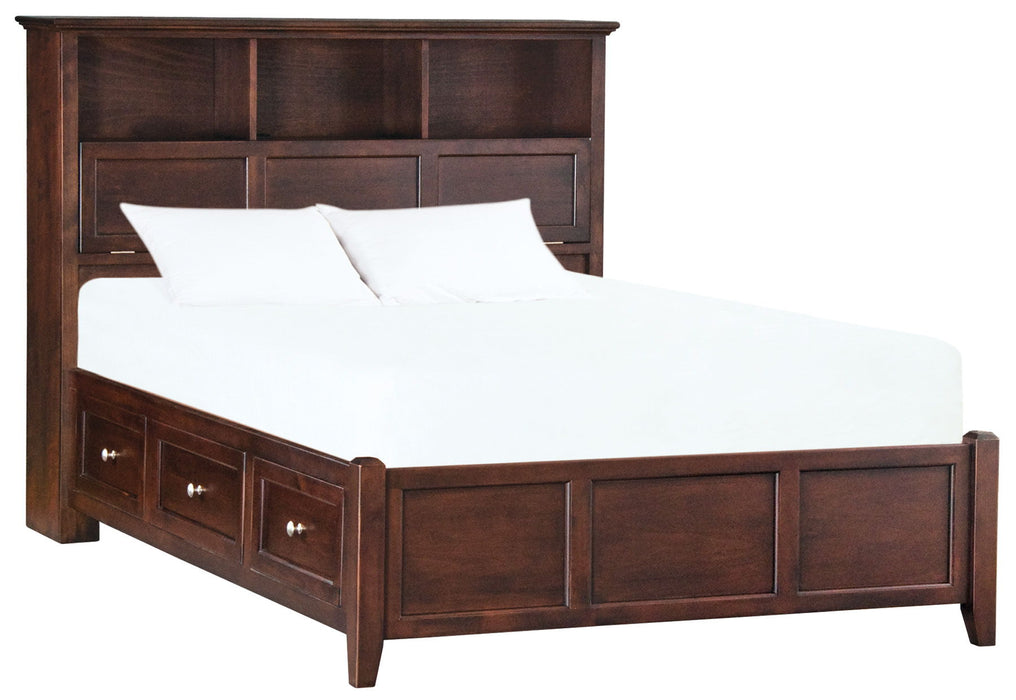 McKenzie - Bookcase Storage Bed - Caffè - Queen