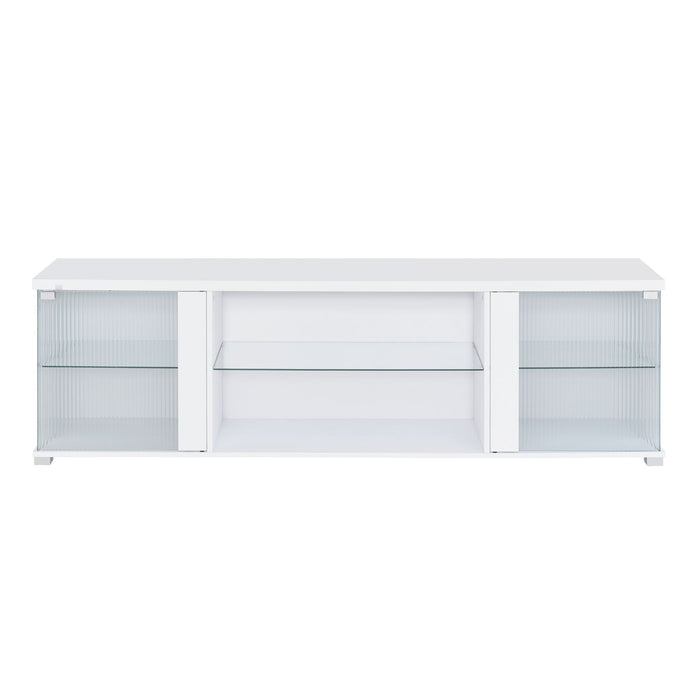 Chandra - 70"" TV Stand With LED - Glossy White