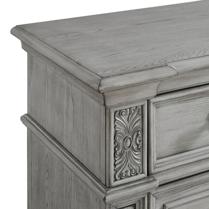 Glenmore - 3-Drawer Nightstand With USB - Aged Gray