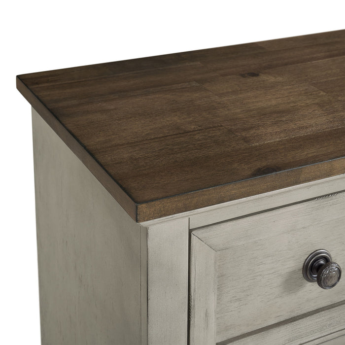 Farmington - 9 Drawer Dresser - Medium Brown / Washed Stone
