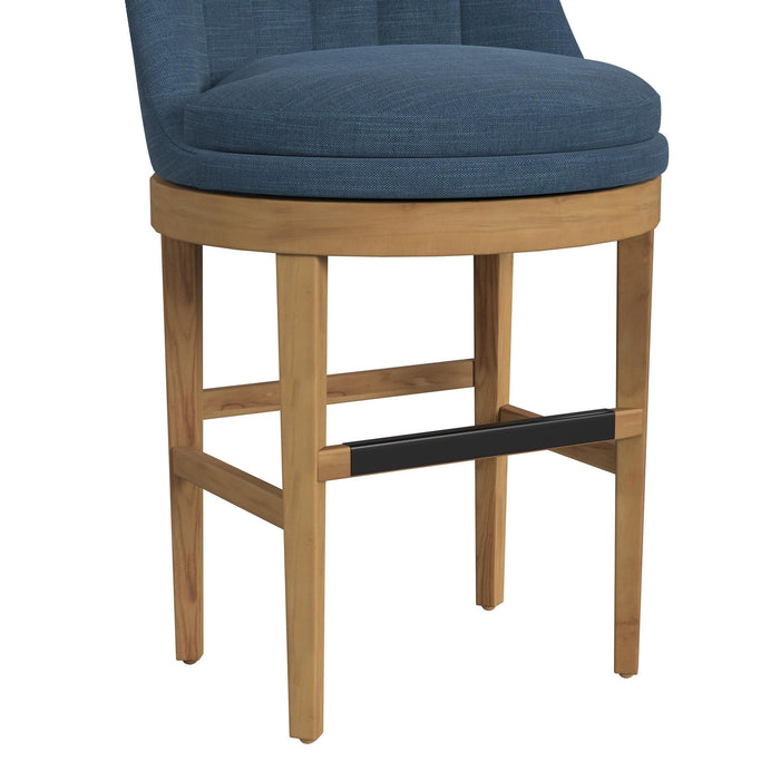 Carmen - Swivel Counter Stool (Set of 2) - Natural / Blue