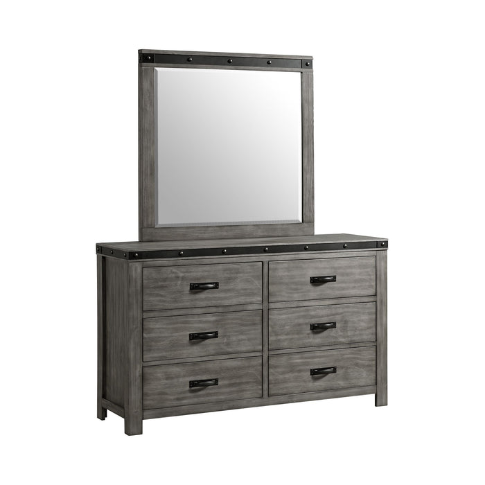 Wade - Youth 6 Drawer Dresser & Mirror Set - Black