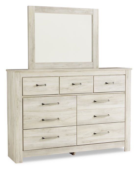 Bellaby  Panel Headboard With Mirrored Dresser