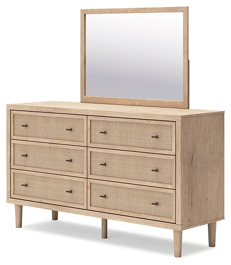 Cielden Queen Panel Headboard with Mirrored Dresser