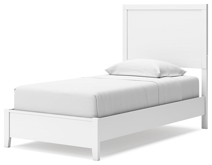 Binterglen Twin Panel Bed with Mirrored Dresser, Chest and Nightstand