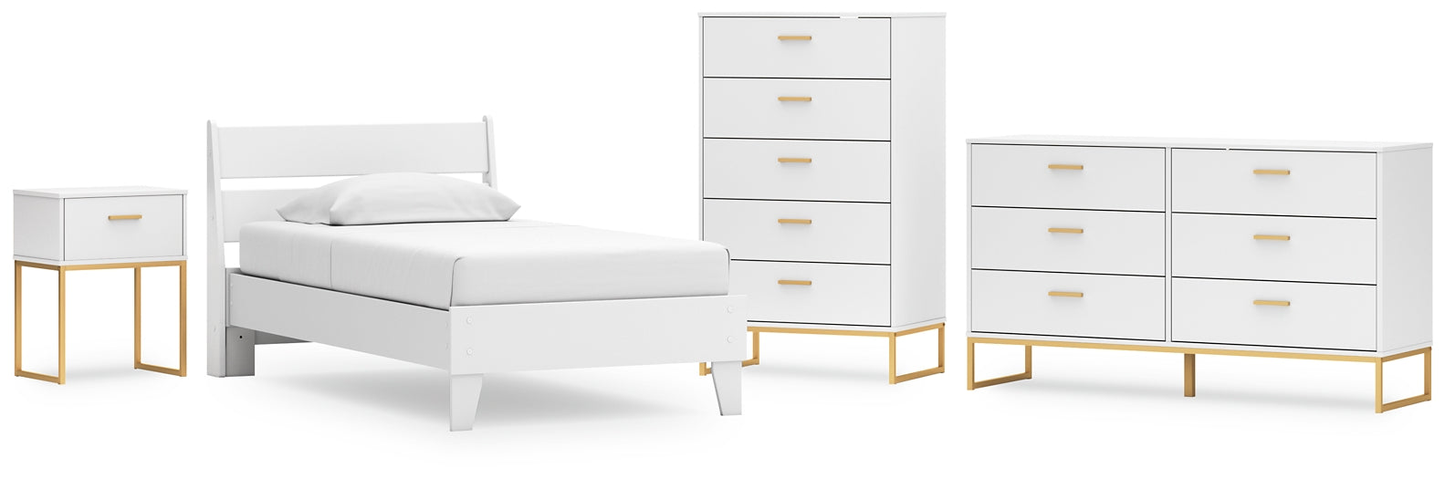 Ashley Express - Socalle Twin Panel Platform Bed with Dresser, Chest and Nightstand