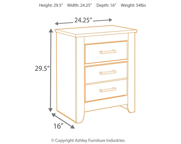 Brinxton Queen Panel Bed with 2 Nightstands