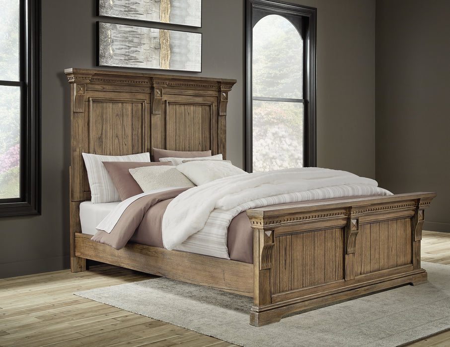 Markenburg Queen Panel Bed with Mirrored Dresser