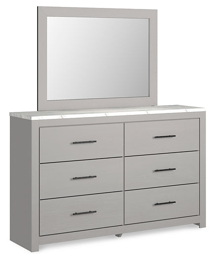 Cottonburg King Panel Bed with Mirrored Dresser