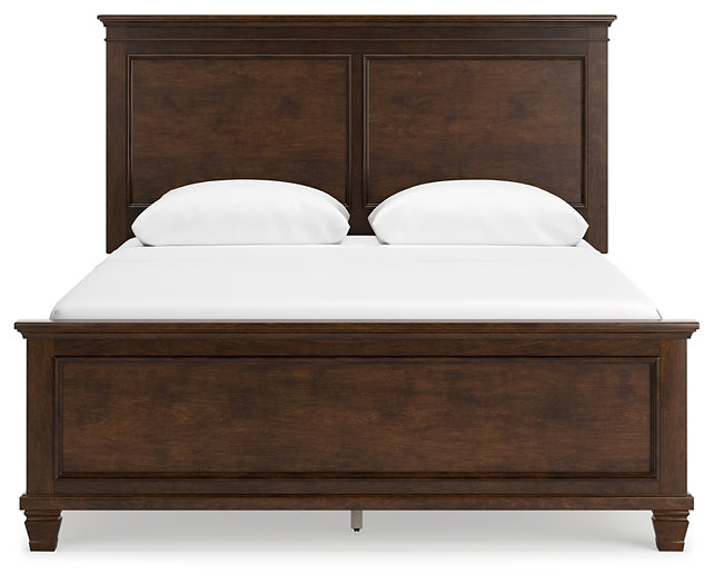 Danabrin Queen Panel Bed with Mirrored Dresser, Chest and Nightstand